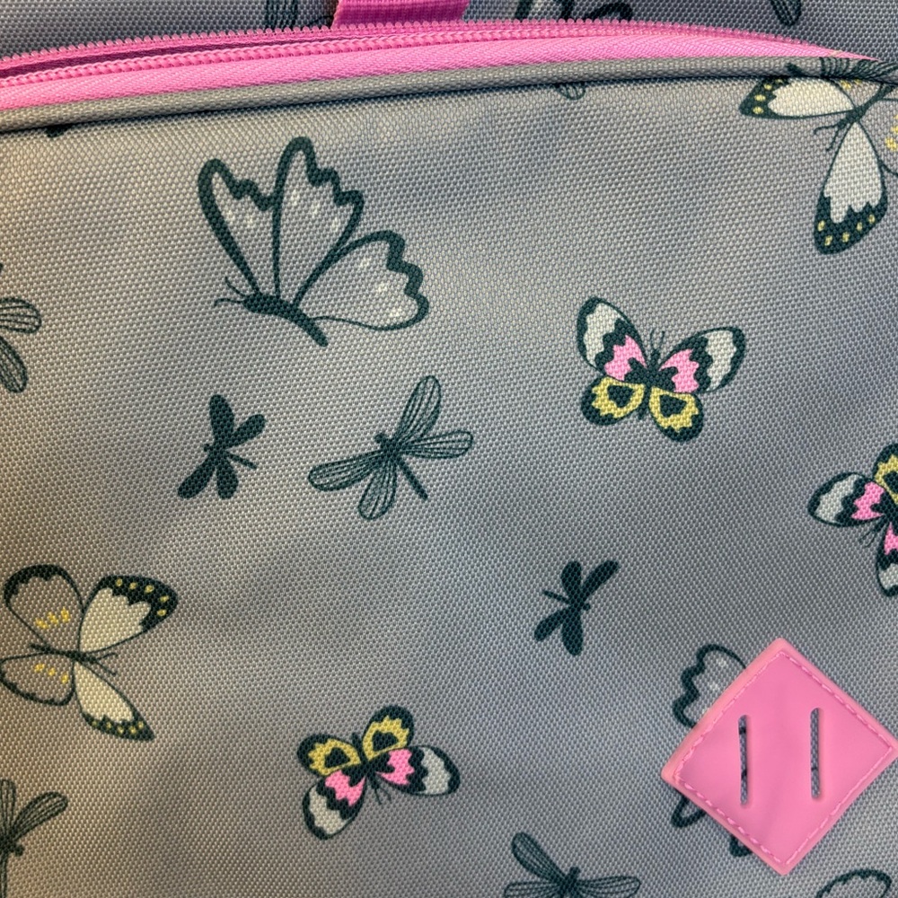 Kid’s Cat & Jack Green & Pink Backpack w/Beautiful Butterflies - Picture 2 of 6
